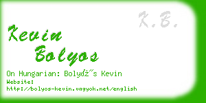 kevin bolyos business card